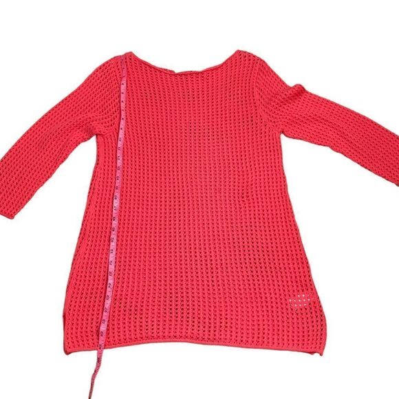 NWT Jeanne Pierre Pink Hibiscus 3/4 Sleeve Sweater, Size L - Picture 7 of 7